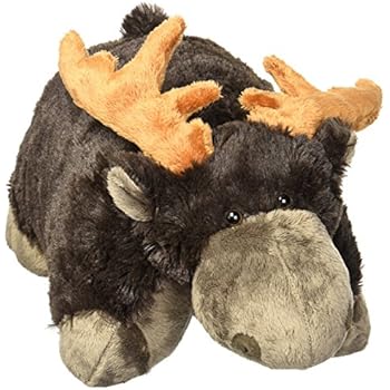 Amazon Com Pillow Pets Moose Classic 16 Chocolate Brown Toys