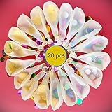 Clear Confetti Balloons | 20 pcs | 10 golden confetti + 10 colorful confetti | prefilled | 12 inches | 99 Toys