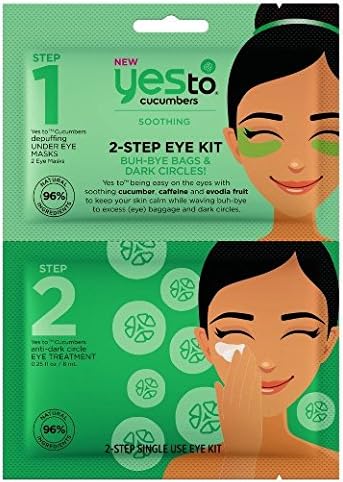 Yes to Cucumbers Soothing Buh-Bye Bags & Dark Circles 2-Step Eye Kit, 1 Single Use Kit (Pack of 2)