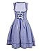 GloryStar KoJooin Women's German Dirndl Dress 3 Pieces Oktoberfest Costumes (XL, Blue)