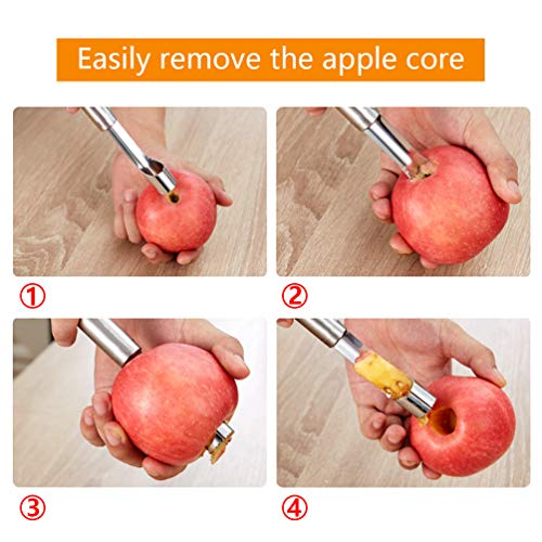 YOBAYE Melon Baller Scoop Fruit Carving Knife Apple Pear Corer Seed Remover Tool-3 Piece Stainless Steel Fruit Tool Set