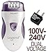 Epilady Legend Rechargeable Epilator With Dual Voltage 100-240V Power Supply Adapter and International Two-Prong Round Pin Plug Adapter Travel Pack