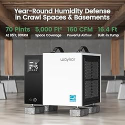 Waykar 70 Pint Energy Star Crawl Space Dehumidifier
