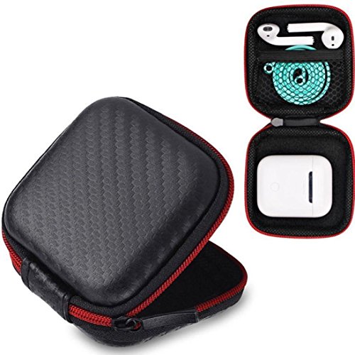 Iusun Hard Shell EVA Carrying Case Earphones Box Portable Bag For Apple Airpods (Black)