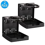 2-pack EEEkit Universal Folding Cup Drink Holder Car TRUCK BOAT VAN Home Plastic 99mm, Black