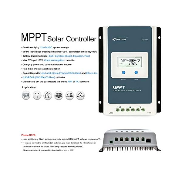 Epever 40a Mppt Charge Controller Solar Panel Charge