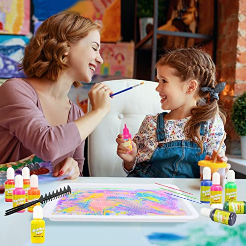 Water Marbling Paint Art Kit For Kids Arts And Crafts For Girls
