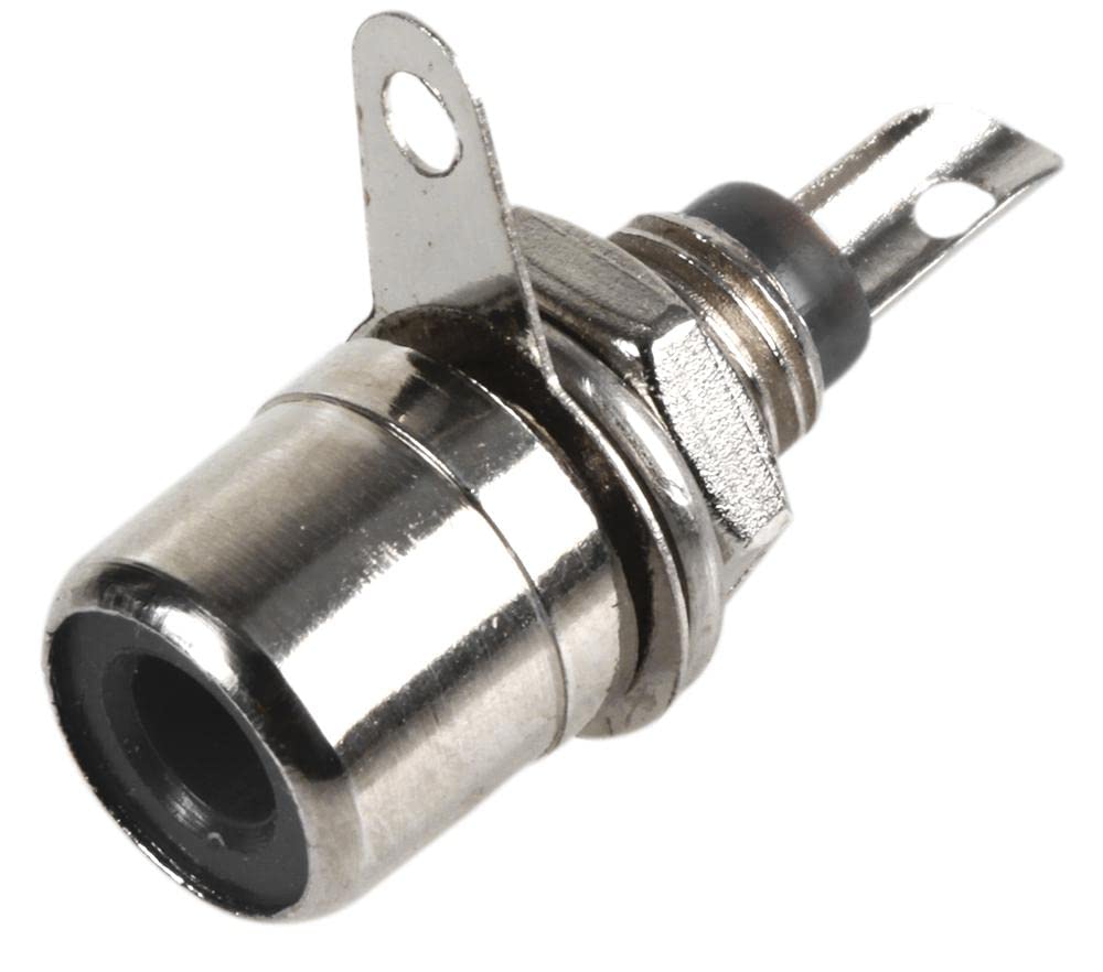 Pro Signal RCA Phono Sockets, Chassis/Panel Mount, Black, Pack of 10