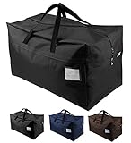 iwill CREATE PRO 100L Large Halloween Ornament Tote Bag, Large Zip Shopping Bag, Compatible with IKEA Frakta Carts, Black
