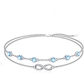 Dorunmo Anklet Bracelets For Women 925 Sterling Silver Birthstone/Infinity/Butterfly/Evil Eye/Turtle/Pineapple/Starfish/Heart Anklets Bracelets Jewelry Gifts for Women