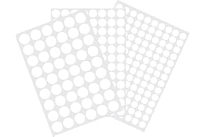 WENREYKEJI 3 Sheets 290 Pcs Screw Hole Cover Stickers, 12 mm/15 mm/21 mm White Screw Covers Self-Adhesive Caps Wood Stickers for Furniture (White)
