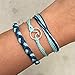 BOMAIL 14-16 Pieces Wave Bracelet Braided Rope Bracelet Set Handmade Adjustable Friendship Bohemian Bracelet Handcrafted Jewelry for Women