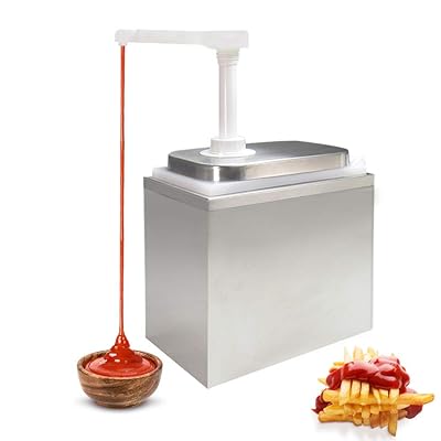 KUNHEWUHUA 2L Sauce Dispenser Pump Stainless Steel Condiment Pump Station for Salad Jam Seasoning Sauce Squeezer