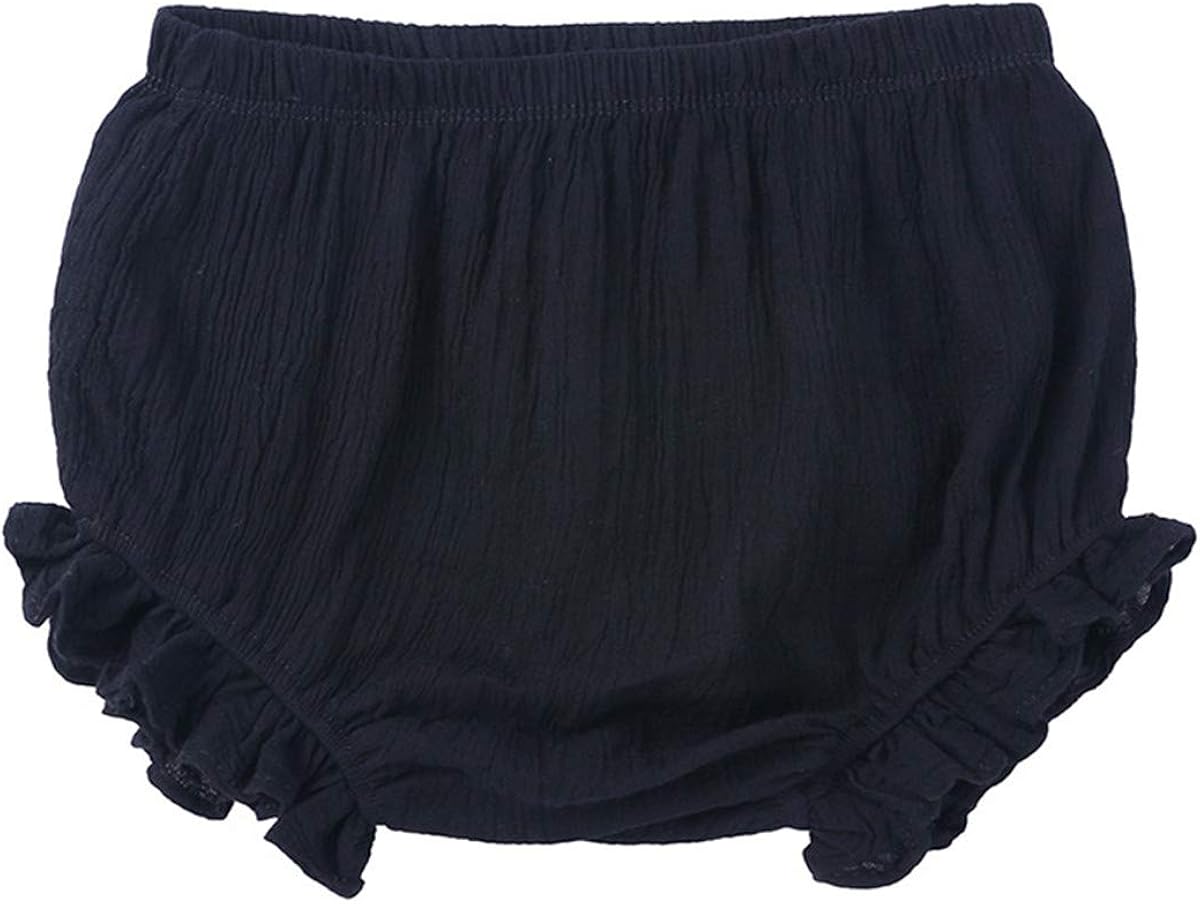 JELEUON 3 Pack of Little Baby Girls Boys Cotton Linen Blend Cute Bloomer Shorts: Clothing