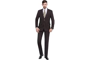 P&L Men's Suit 2 Piece Classic Fit Suits for Men Premium Business Suit Jacket & Pleated Pants Set for Wedding Prom