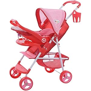 Little Mommy Doll Ultimate Travel System Stroller (D83589) with Retractable Canopy & Shopping Basket Below – Feeding…