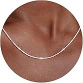 Carffordo 925 Sterling Silver Chain Necklace for Women 16K Gold Plated Box Link Chain Necklace Simple Dainty Choker Necklace Waterproof Link Necklace Trendy Jewelry Gifts