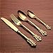 16-Piece Gold Flatware Silverware Set,Heavy Duty Stainless Steel Flatware Service for 4,Cutlery Include Knife/Fork/Spoon/Coffee Spoon,Mirror Polished, Dishwasher Safety