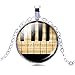 Unique Design Piano Keyboard Sweet Musical Dangle Pendant Long Bronze Chain Necklace for Women