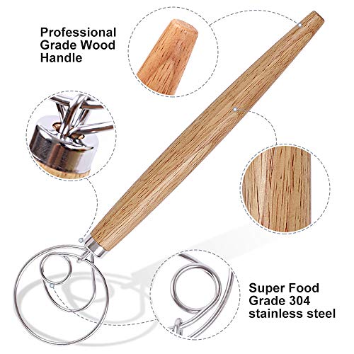 Bread Making Tools Kit of Dough Whisk, Bread Blade, Scraper Scoring