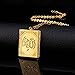 U7 Women 18K Gold Plated Photo Locket Necklace with Rolo Chain 22 Inch Rectangle Allah Pendant Muslim Jewelry