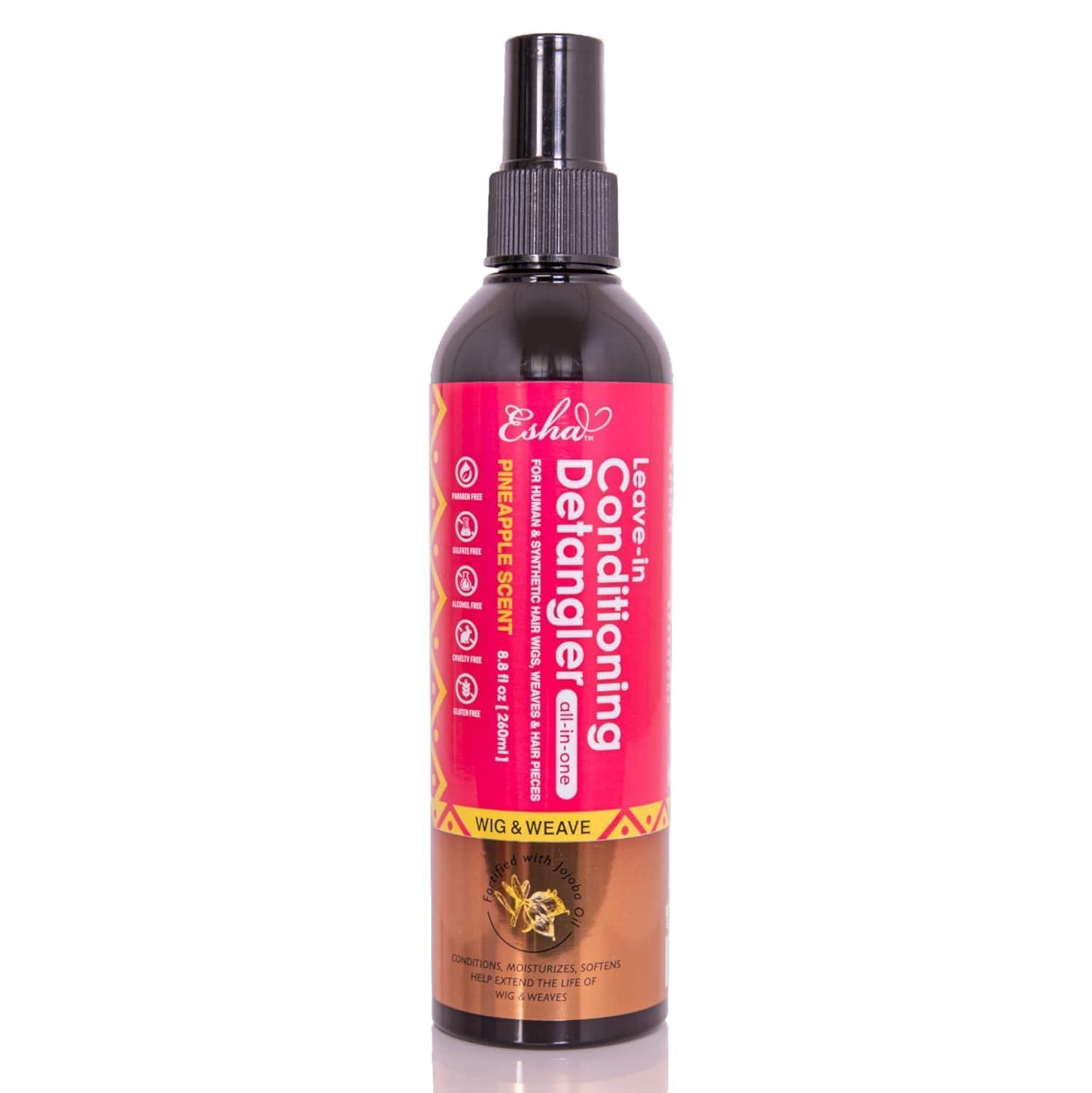 Photo 1 of Esha Girl Wig & Weave Leave-In Conditioner & Detangler Spray – Human Hair & Synthetic Wigs, Weaves, Extensions & Braids I Moisturizes, Softens & Revives I Pineapple Scent, Sulfate-Free, 4 fl oz