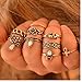 Rings,Lisingtool 10 Pcs/ Set Boho Fashion Arrow Moon Midi Finger Knuckle Rings,Gold