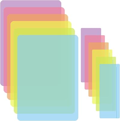 Zocipro 12Pcs Dyslexia Overlays 6 A4 Colour Overlays with Reading Ruler