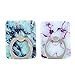 Mavis's Diary 2 Pcs Ring Stand Holder Marble Pattern Universal 360 Degree Rotating Phone Metal Buckle Tablet Finger Grip Kickstand for All Phones Tablets - Purple & Blue