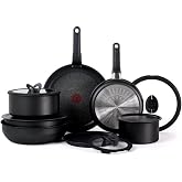 T-fal Ingenio Expertise Non Stick Cookware Set 14 Piece, Induction Oven Broiler Safe 500F, Detachable/Removable Handle, Kitch