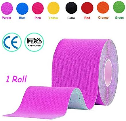 VTUOP Rehab and Injury Prevention, Muscle Tape, Muscle Kinesiology Tape, Physio Tape,Water Resistant (2 in. x 16 ft) (Purple 1 Roll)