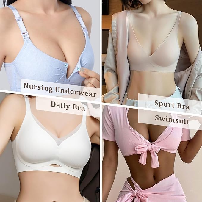 NimbusNote Adhesive Bra Pads Inserts, Sticky Bra Insert Removeable Silicone Triangle Push Up Bra Pads, 2 Pairs