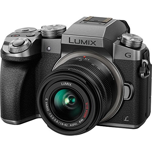 Panasonic-Lumix-DMC-G7-Mirrorless-Camera-with-14-42mm-Lens-Silver-32GB-Memory-Basic-Photo-Accessory-Bundle