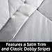 Lightweight Queen Goose Down Alternative Quilted Blanket with Satin Trim. Romana Collection by Home Fashion Designs High Rise Grey