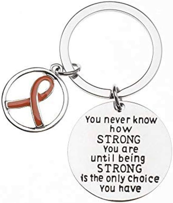 Orange Ribbon Keychain, Leukemia Awareness, MS Awareness, Self Injury, Kidney Cancer, ADHD, Awareness Jewelry