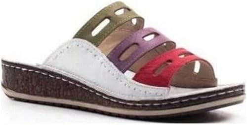 chic three color stitching sandals