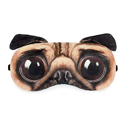 HXINFU Funny Pug Dog 3D Eye Masks for Sleeping Blinders for Men Home