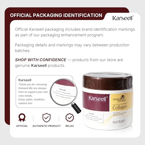 Karseell Collagen Hair Treatment Deep Repair Conditioning Argan Oil Collagen Hair Mask Essence for Dry Damaged Hair All Hair Types 16.90 oz 500ml