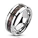 STR-0032 Stainless Steel Black and Red Carbon Fiber Inlay Band Ring(12)