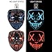 Gwei Halloween Mask Scary LED Light Up Mask -for Festival Cosplay Halloween Festival Party (2 Pack) (Red+Blue)