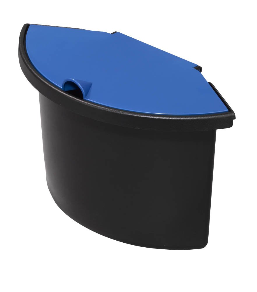 Helit Linear Waste Paper bin, 2 l, Black/Blue lid, H6106093