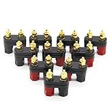 Wiwaplex 10Pcs Gold plated Insulated Terminal Binding Post Power Amplifier Dual 2-way Banana Plug Jack