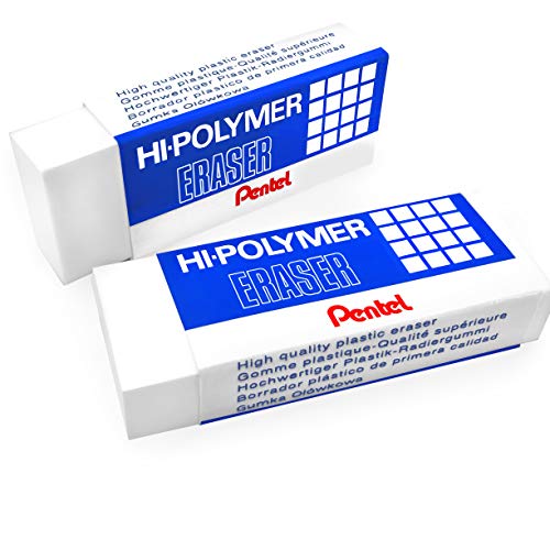 Hi-Polymer Jumbo Plastic Rubbers Erasers - White - Pack of 2