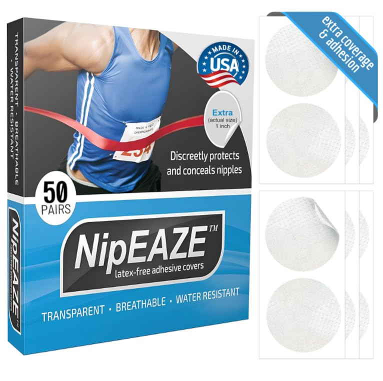 NipEaze Athletic Nipple Covers for Men and Women – Chafing Prevention and Concealment | The Original Sports Nipple Cover. Extra - 50 Pairs