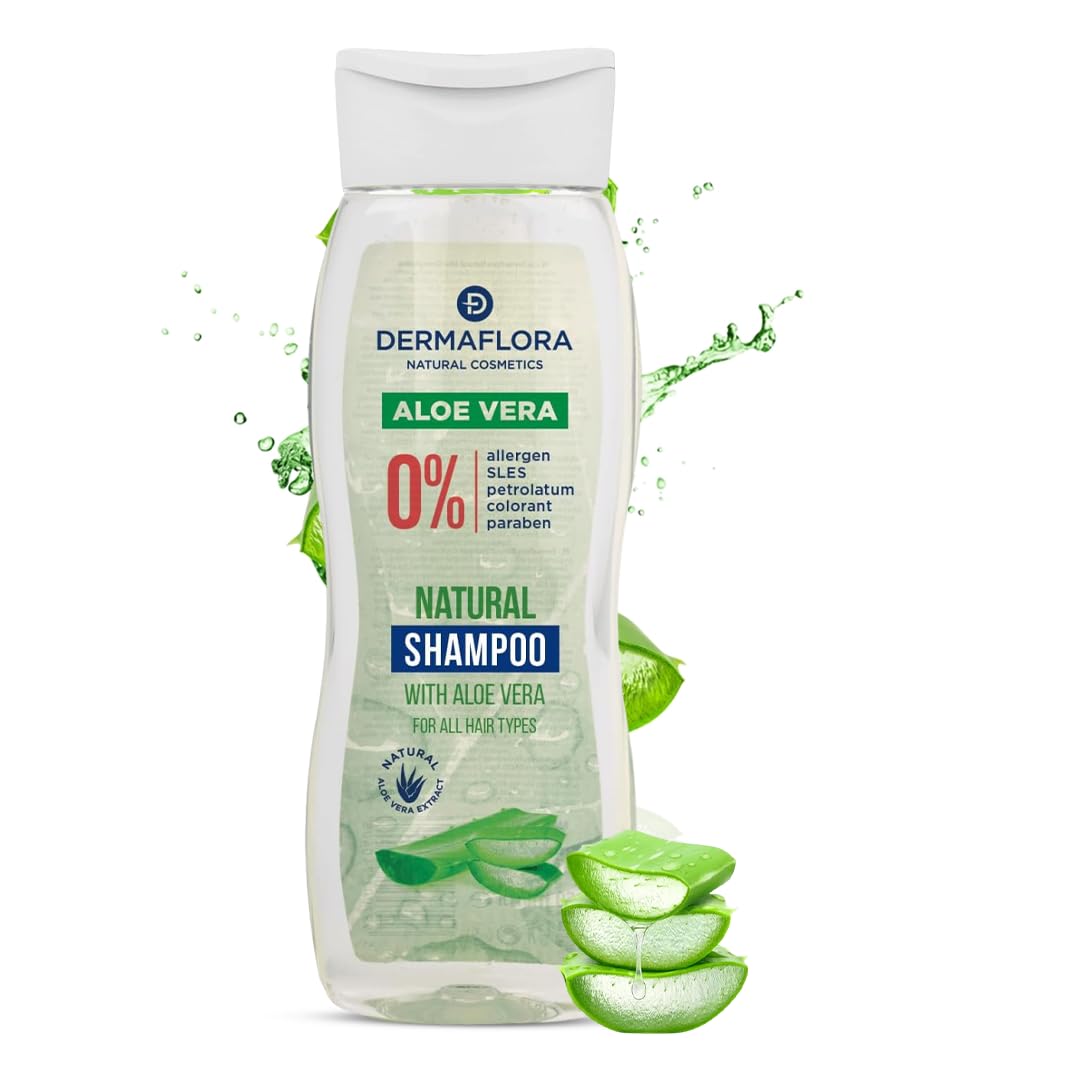 Dermaflora Aloe Vera Shampoo – 250ml | Sulfate-Free Hydrating Shampoo for Dry, Damaged Hair | Paraben-Free Natural Formula with Aloe Vera for All Hair Types