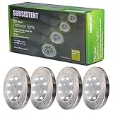 Solar Powered Ground Lights, 8LED Solar Path Lights Outdoor Waterproof Garden Landscape Spike Lighting for Yard Driveway Lawn Pathway Walkway Disk Lights (White)
