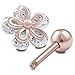 bodyjewellery 1 Piece 16g 1/4 Cartilage Earring Stud Flower Barbell Forward Heilix Tragus Lobe Auricle Cartilage Bar Surgical Steel CZ - RG AAXJ