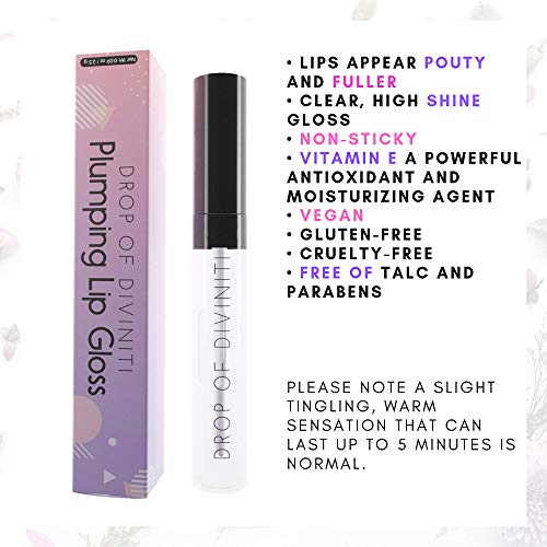 Lip Plumper Lip Gloss - With Vitamin E, Antioxidants and Hydrating Skin Conditioning Agents - Lip Plumping Lip Gloss - Lip Plumpers that Really Work Plumping Lipgloss - Plump It Volumizing Lip Plumper