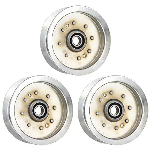 8TEN Flat Idler Pulley for John Deere D170 LA175 G110 LA150 190C GY20629 GY22082 Cub Cadet 756-05034A 3 Pack
