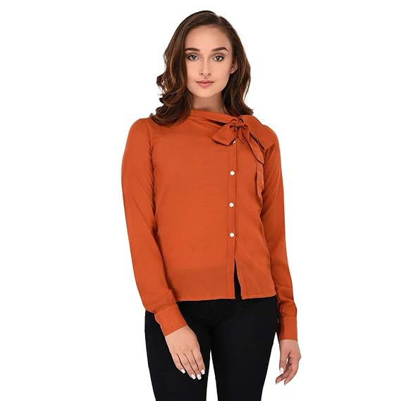 Orange tie up shirt Outlet